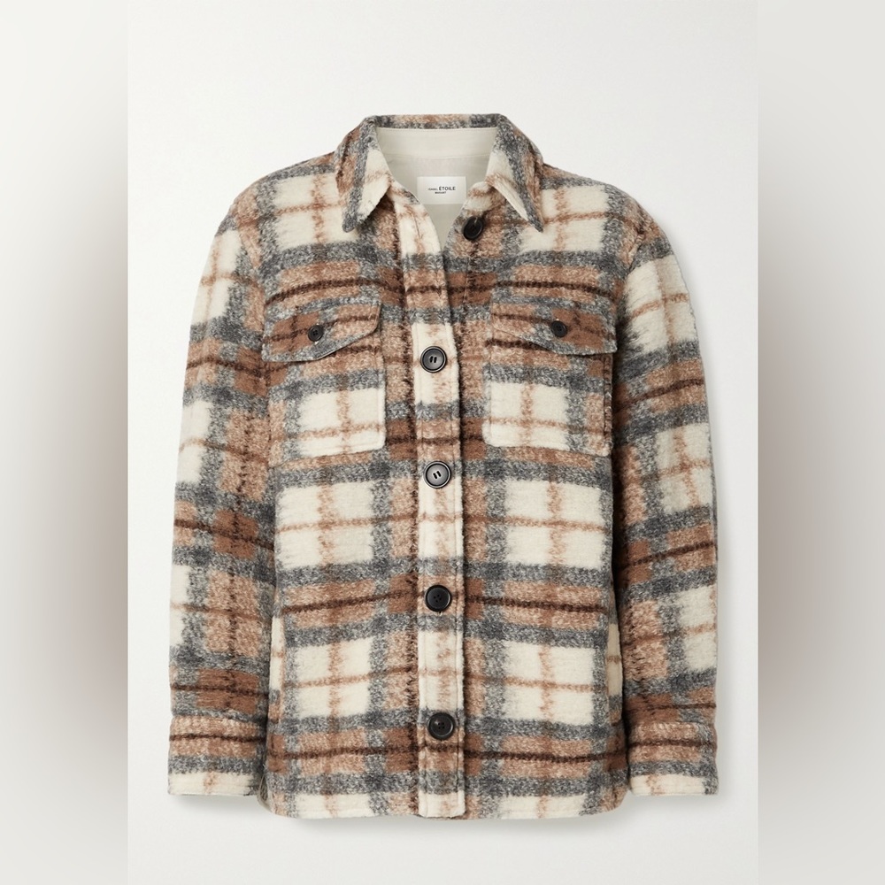 Isabel Marant Étoile Gastoni Checked Wool-blend Jacket Size 36 Small